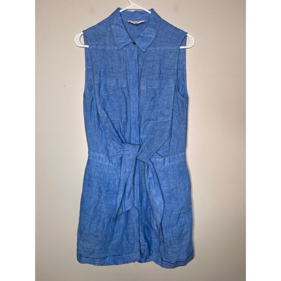Reiss Ema Blue Linen Minimalist Coastal Tie Front Sleeveless Romper  Playsuit 10 is available for purchase on au PAY Market - Imported Goods  Online Store Co.Ltd. | au PAY Market - Online Shopping Site